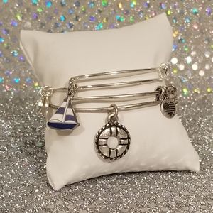 Alex and Ani 2 Piece Silver Nautical Set